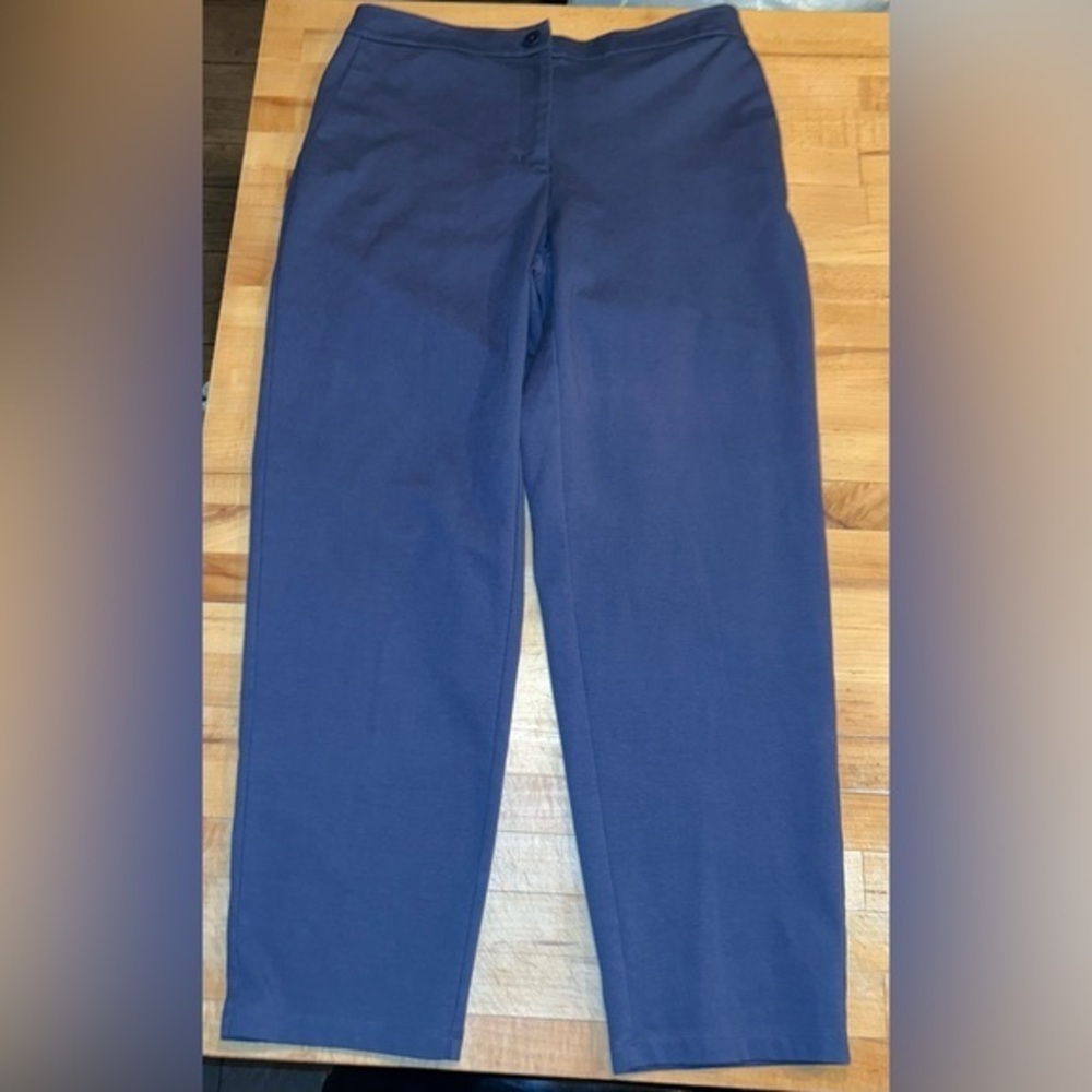 Eileen Fisher Organic Cotton Blend Ponte Ankle Pant Graphite Grey Small P